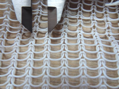 PTFE monofilament knitted wire mesh with hole size 7.53 mm