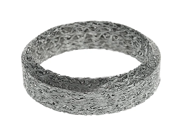Compressed knitted mesh exhaust seal ring with the same upper and lower diameters