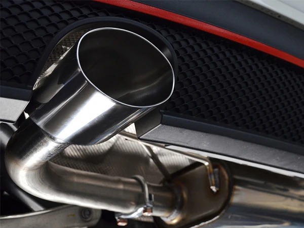 Close-up of automotive exhaust pipe