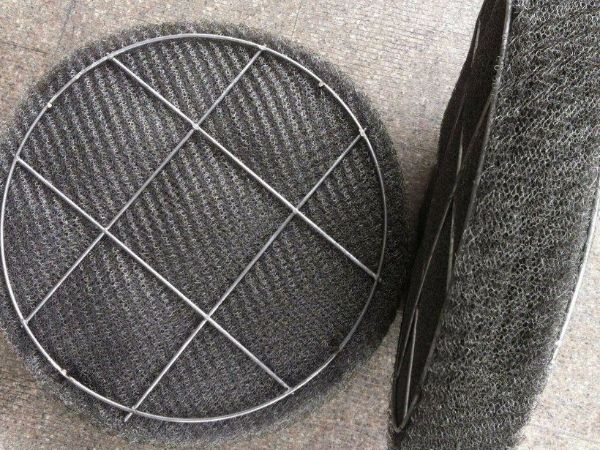 2 round multi-strand knitted mesh demisters are displayed.